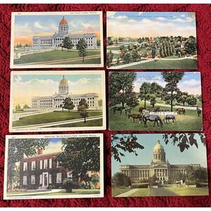 Vintage Post Cards Lot‎ Of 6 Frankfort Kentucky State Capitol Horse Farm